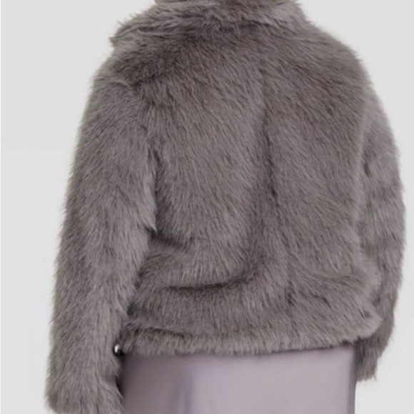 Women's Faux Fur Jacket - a New Day - Gray - Like NEW - Picture 4 of 4